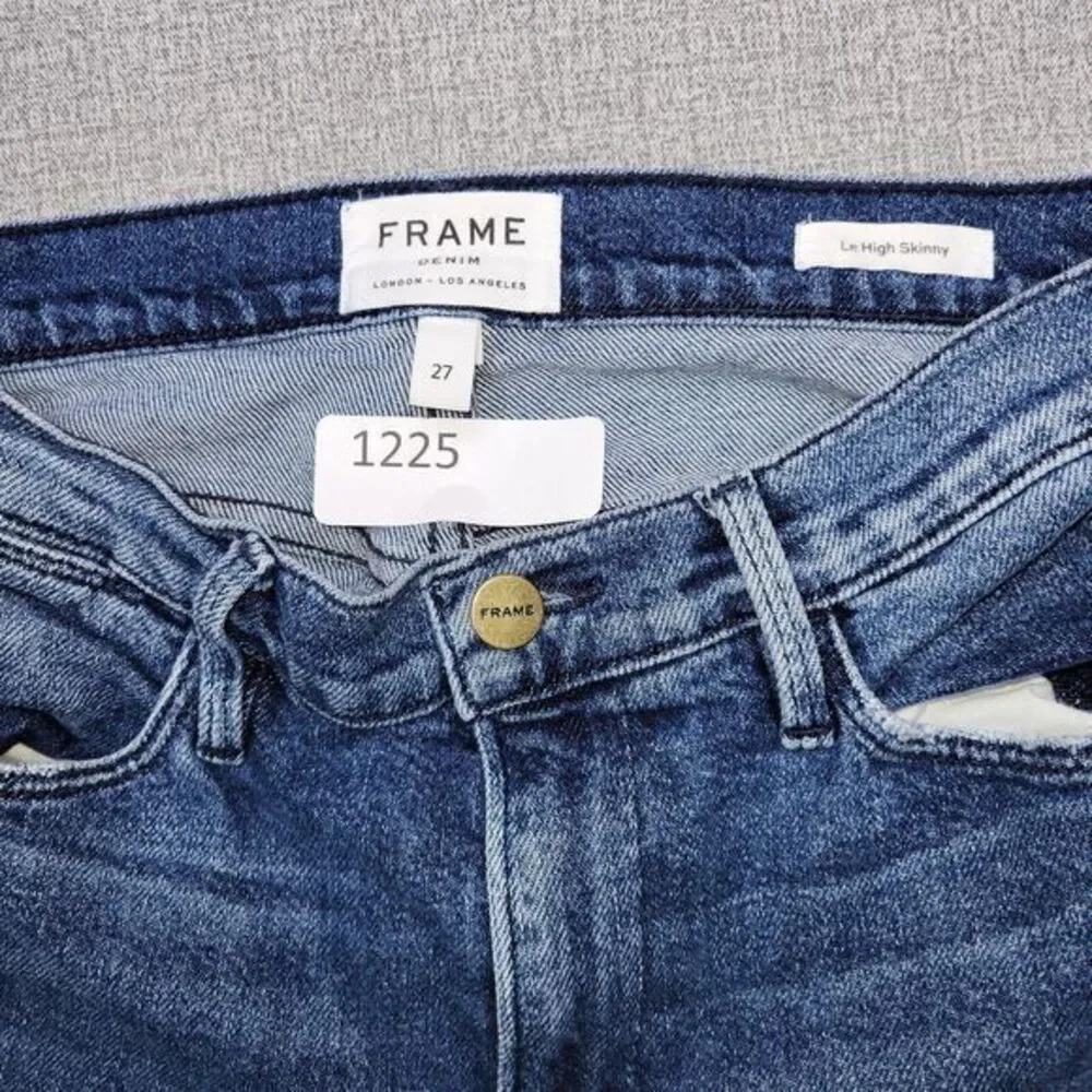 Frame Le High Skinny‎ Jeans Women 27 Blue Raw Hem